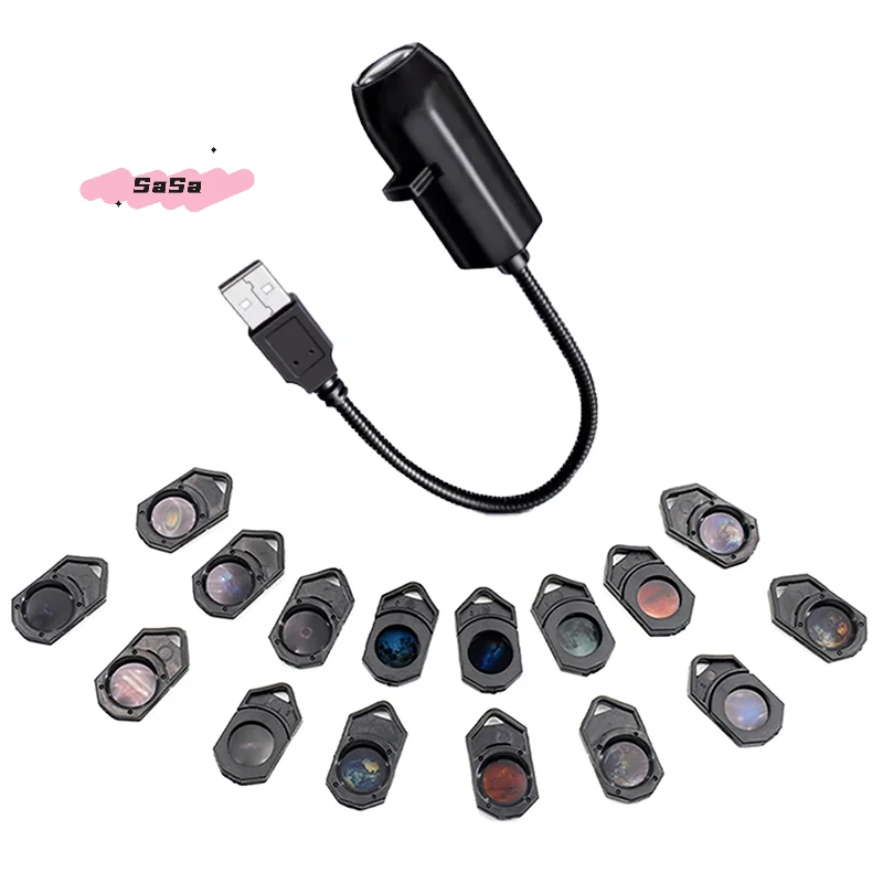 USB Ceiling Moon Earth Projection Night Light Starry Sky Galaxy Projector Romantic Bedroom Atmosphere Lamp Easy to Use