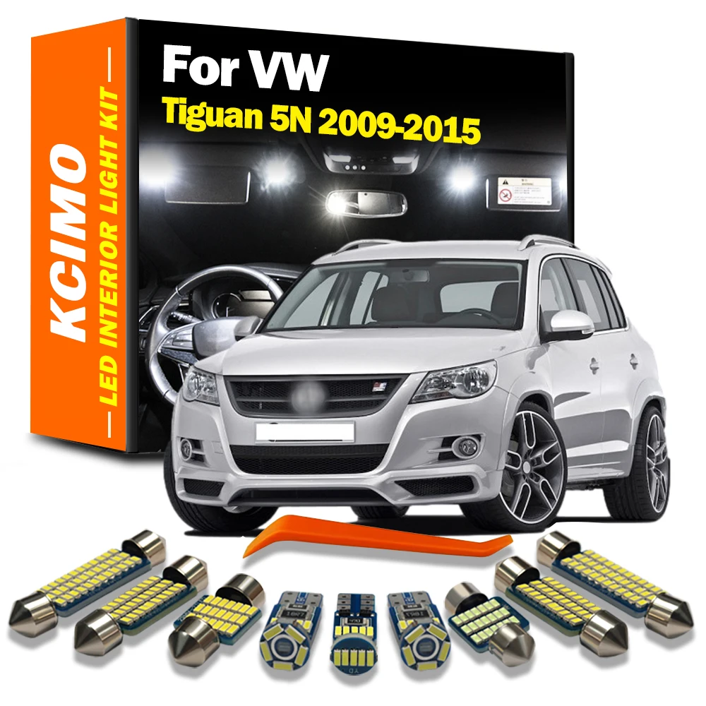 

Kcimo 14Pcs For Volkswagen VW Tiguan 5N 2009-2015 Vehicle LED Interior Dome Map Trunk Light Kit Car Led Bulbs Canbus No Error