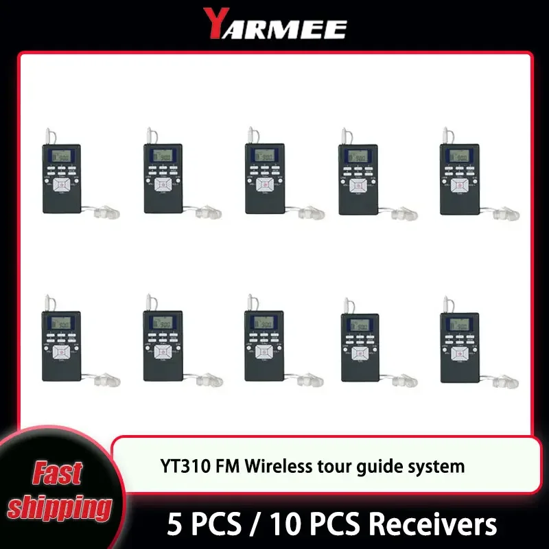 

YARMEE FM Audio Wireless Tour Guide System 10 PCS / 5 PCS Radio Receivers Simultaneous interpretation For Travelling Church