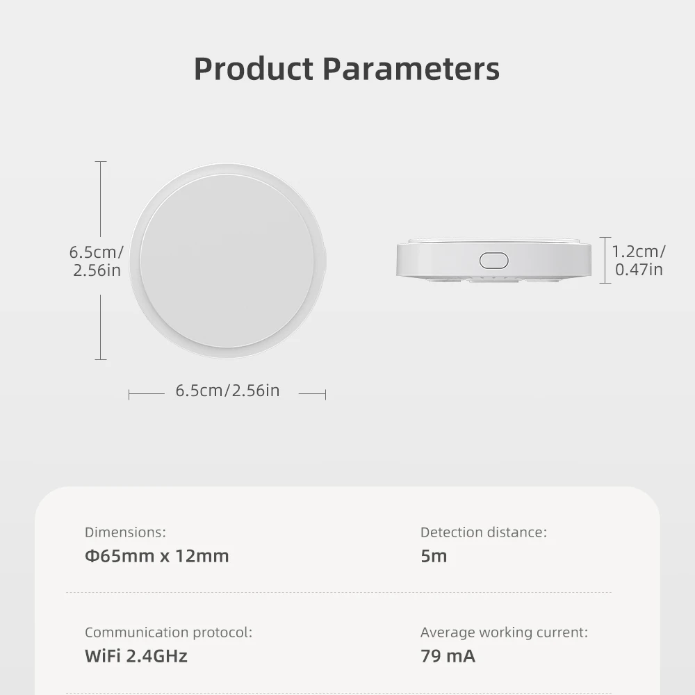 AVATTO Tuya WiFi presencia humana Sensor de movimiento Detector de Radar de onda milimétrica Detector de movimiento compatible con Alexa,Google Home