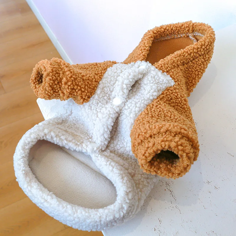 Berber-Fleece Welpen-Hoodie mit Schnalle, Winter-Warme Hundebekleidung für Kleine Hunde, Pomeranian, Yorkie, Haustier-Sweatshirts – Detail 4