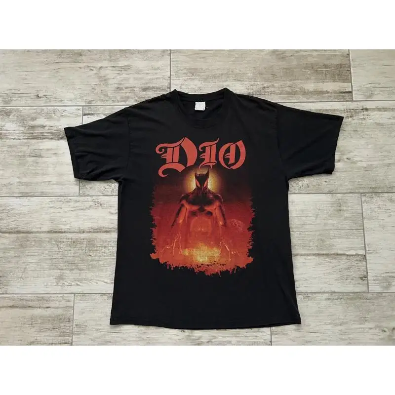 

Vintage RARE 1980s DIO The Last in Line Rock Band T Shirt Tee Black Size L-XL