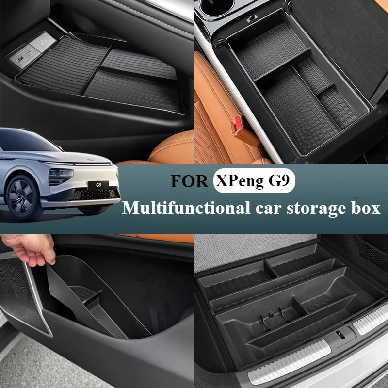 

FOR XPENG G9 Center Console Organizer Armrest Storage Box Dustproof NonSlip Tray OEM Custom Fit Interior Upgrade Car Accessories