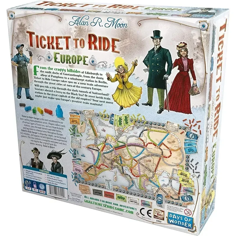 Ticket to Ride Europe Board Game English Family Multiplayer Friends Party Play Cards Game Plot Collection Toys Gifts