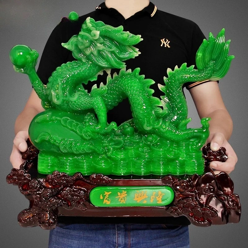 Zhaocai Sheng Xiao Long Ornament Qinglong Crafts Office Desk Decoration Housewarming Gift Home Decoration Ornaments
