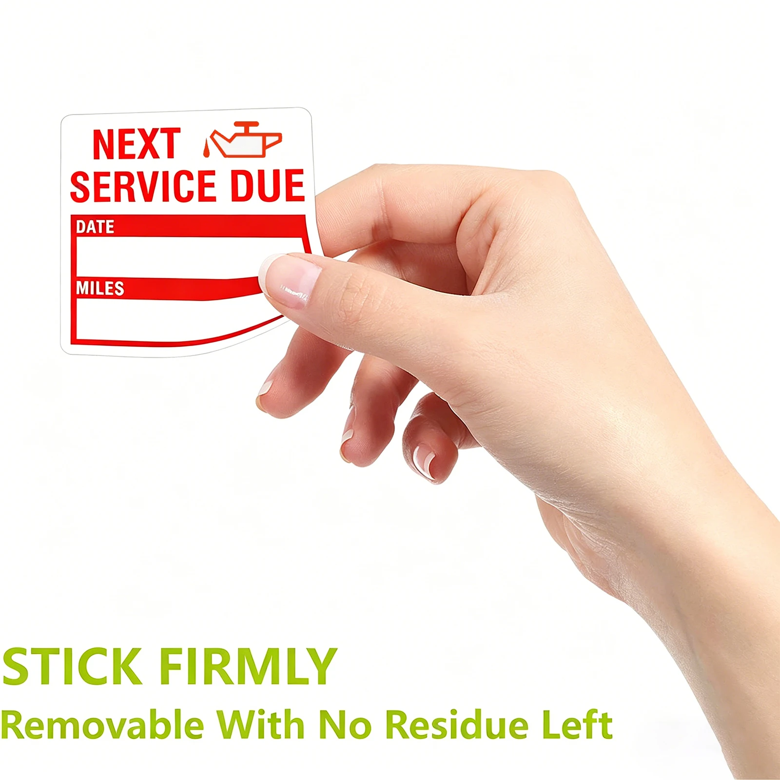 200Pcs 2*2in Red Green Oil Change Service Due Reminder Labels Stickers Car Window Windshield 