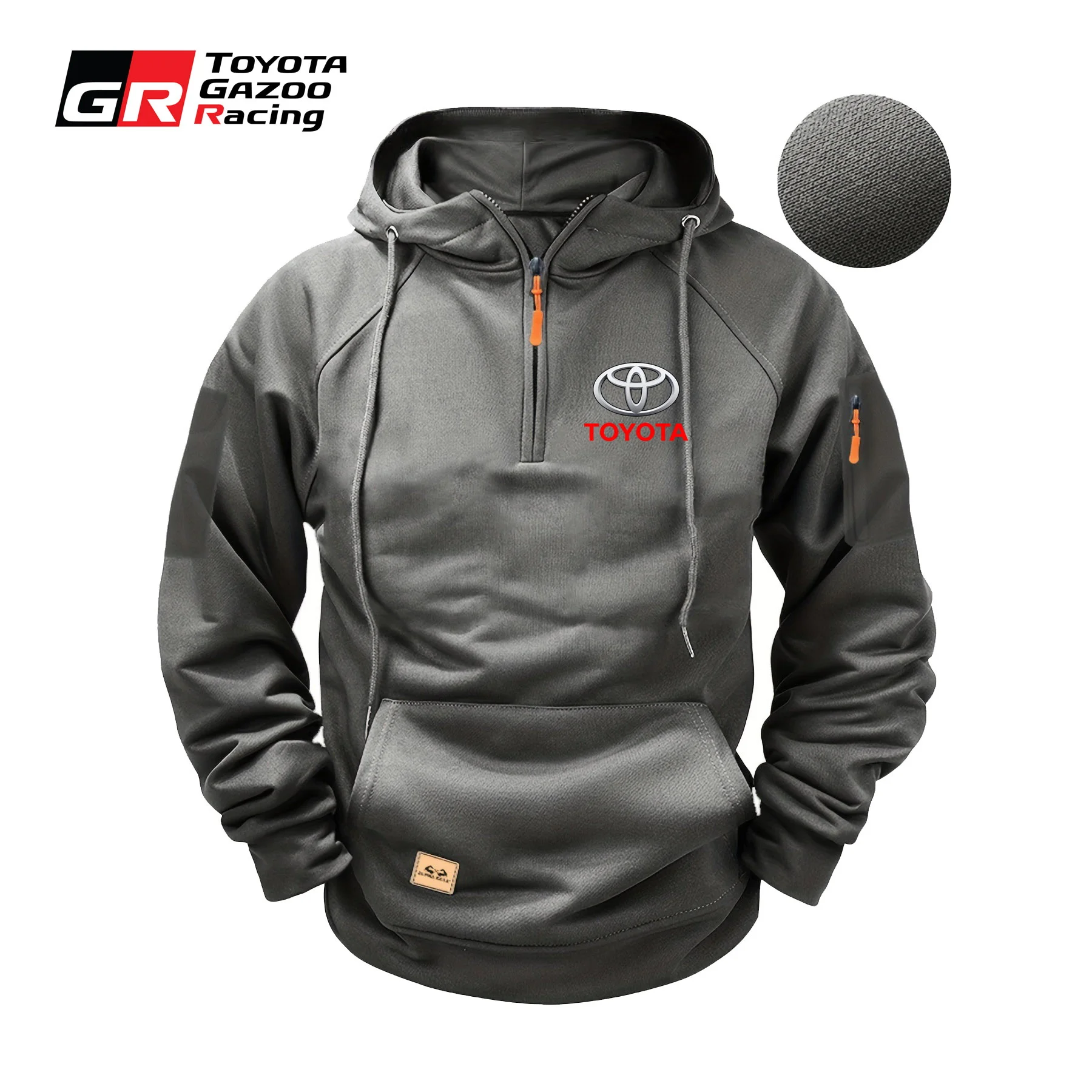 سويت شيرت رجالي كاجوال بقلنسوة للربيع والخريف مقاس أوروبي بلون سادة وشعار تويوتا بلوفر ريترو للشباب #3