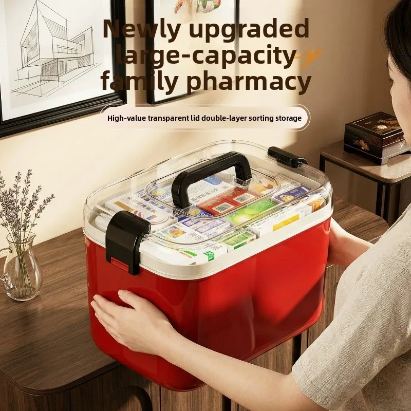 Medicine Box Family Large Household Storage Drug Large Capacity Portable First Aid
