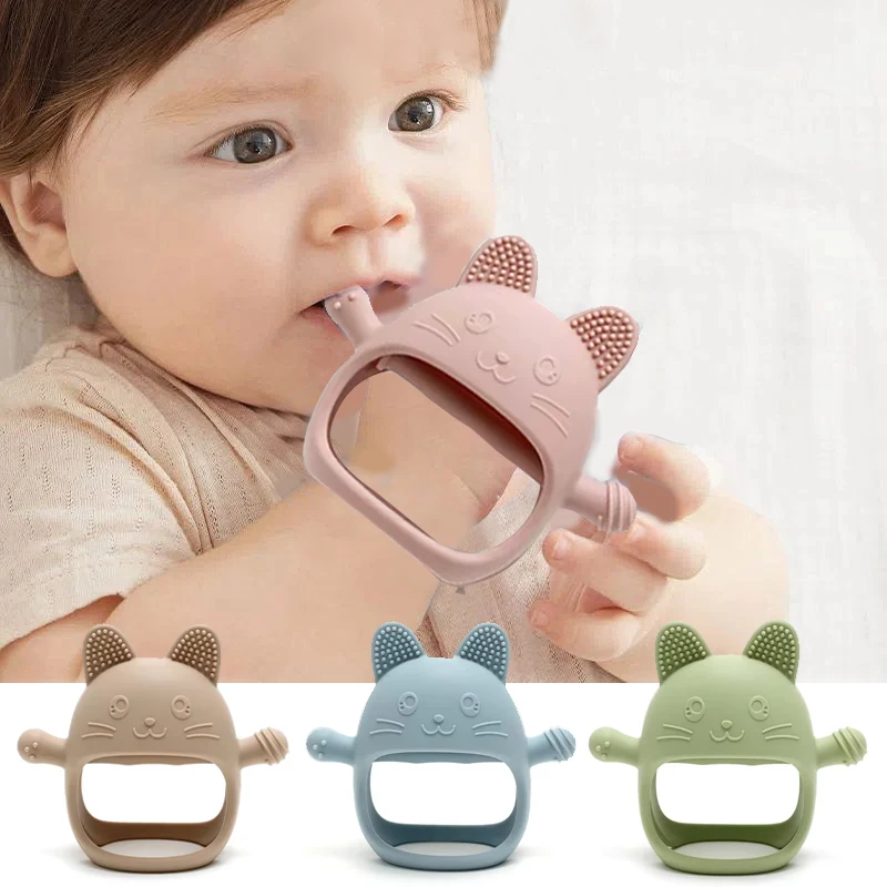 Never Drop Silicone Teething Toys for Babies,Infant Hand Teether Pacifiers Breastfeeding Babies, Teethers Toy For New Born