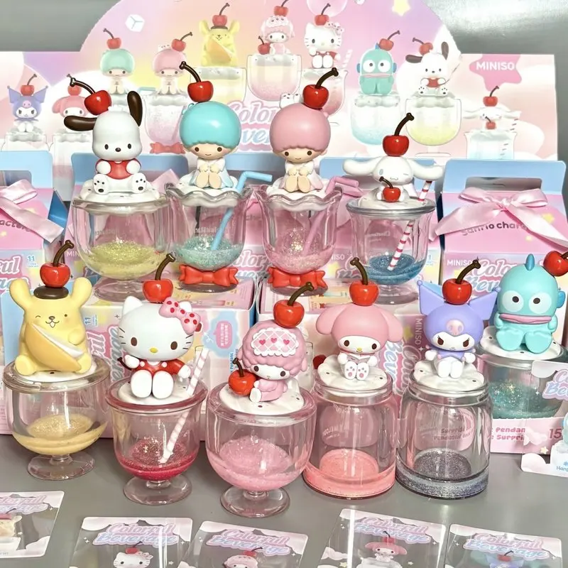 

Sanrio Colorful Drinks Series Blind Box Collectible Trendy Toy Figurine Desktop Decoration Pendant home decoration