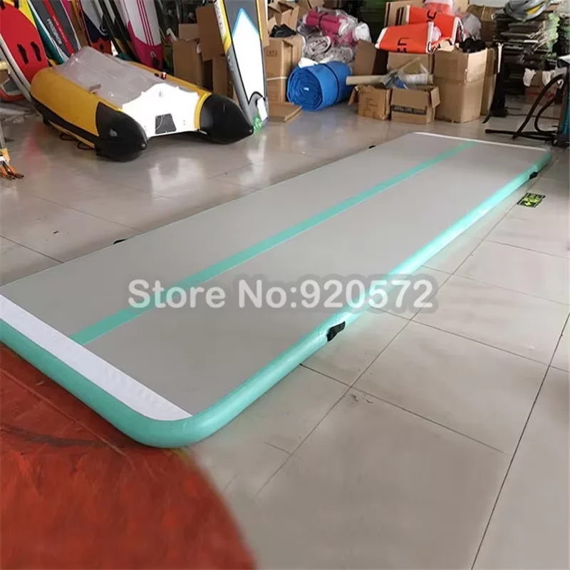 10M Free Pump Inflatable Airtrack Blue Color Gymnastics Mats For Training Bouncing Mat/Tumble Track Air Floor