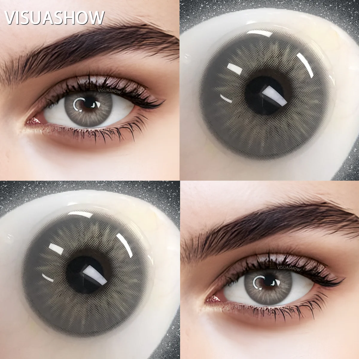 VISUASHOW Sin Brown Natürliche Kontaktlinsen mit Sehstärke 14,0 mm Kleine Pupille Weiche Farblinse für Tägliches Augen-Make-up – Detail 10