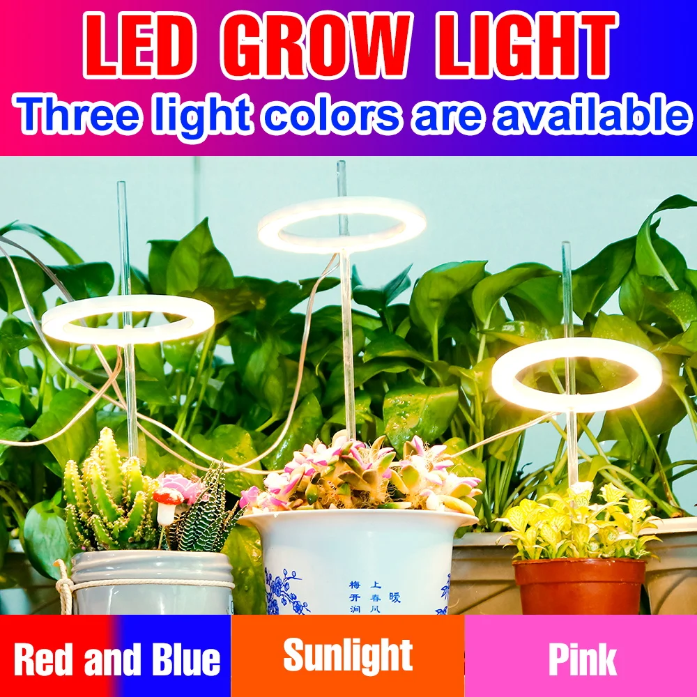 

USB DC5 LED Grow Light Full Spectrum Indoor Plant Lamp Dimmable With 24 Hour Timing Potted Succulent Cactus Plants Fill Lighting