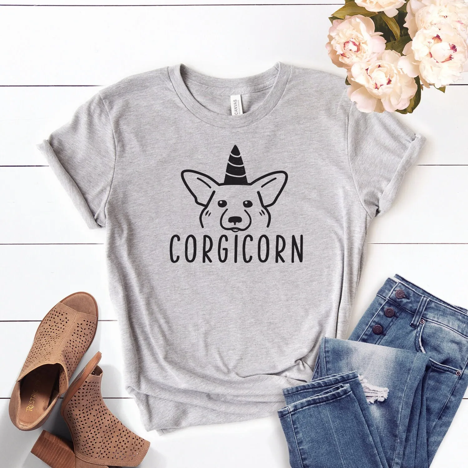 Corgi T Shirt For Lover Crazy Lady Dog Corgicorn Softstyle