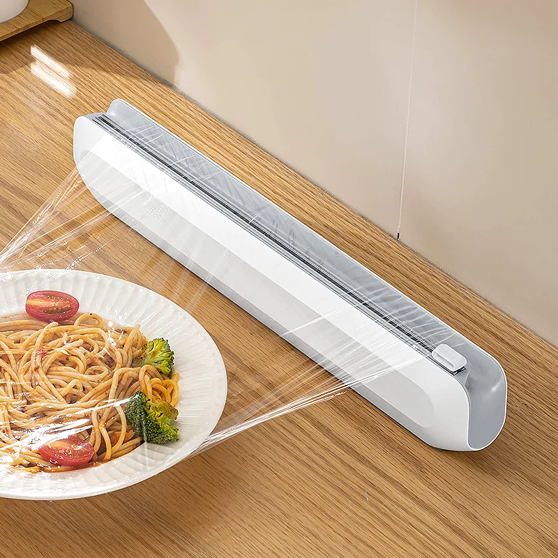 

Magnetic Cling Film Wrap Dispenser ABS Plastic Wrap Cutter Food Wrap Dispenser Kitchen Baking Paper Cutter Film Wrap Dispenser