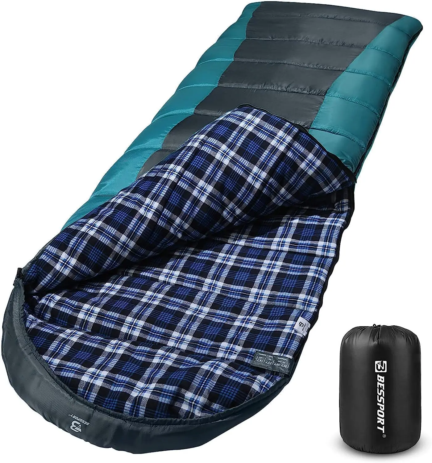 

Winter Sleeping Bag Flannel Lined 18°F-32°F Extreme 3-4 Season Warm Lightweight Waterproof for Camping Hiking