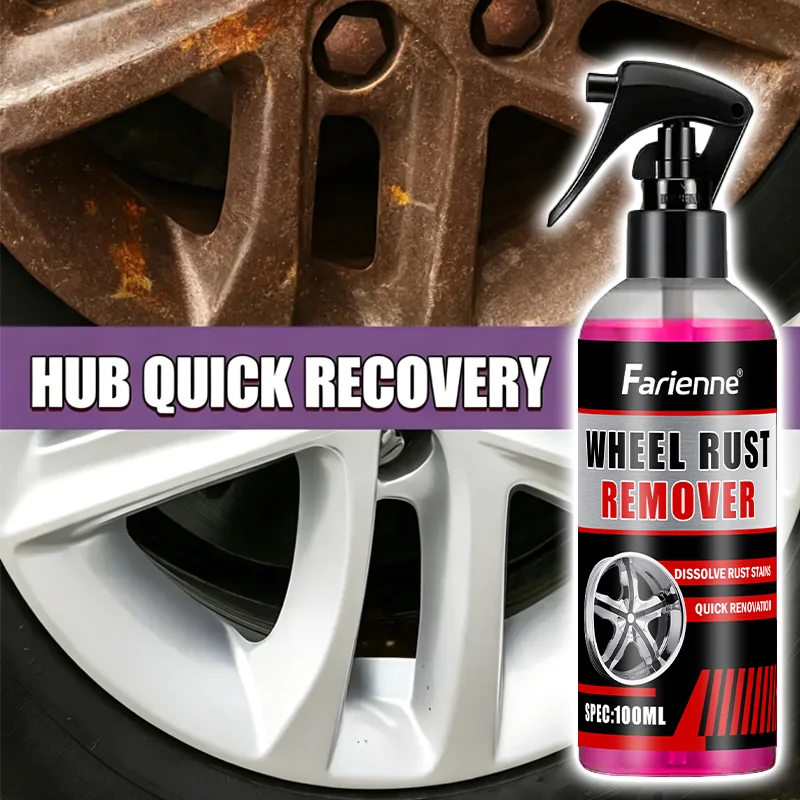 Wheel Iron Powder Remover Spray Multi Purpose Car Rim Cleaner for Auto Wheels Metal Parts Rust and Brake Dust Removal