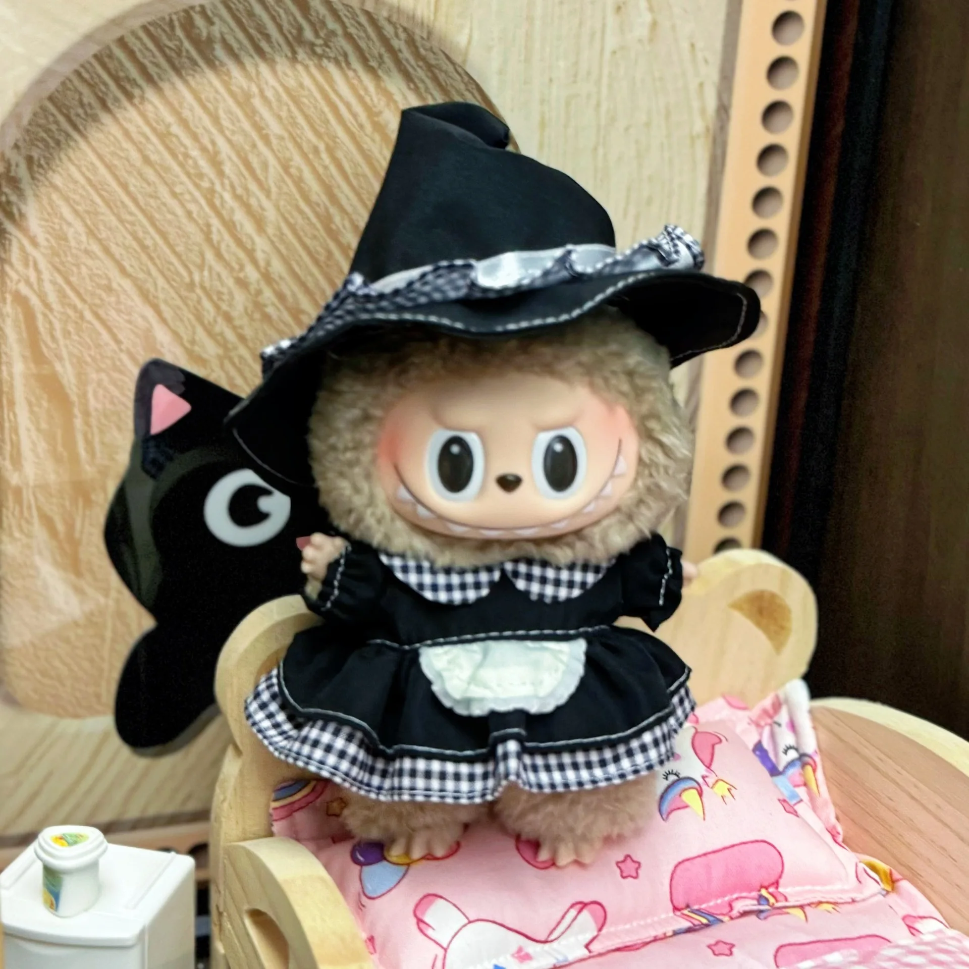 Vêtements de poupée pour 15/17cm, vêtements Labubu, robe noire, Mini vêtements, jouet de bricolage, cadeau pour Fans