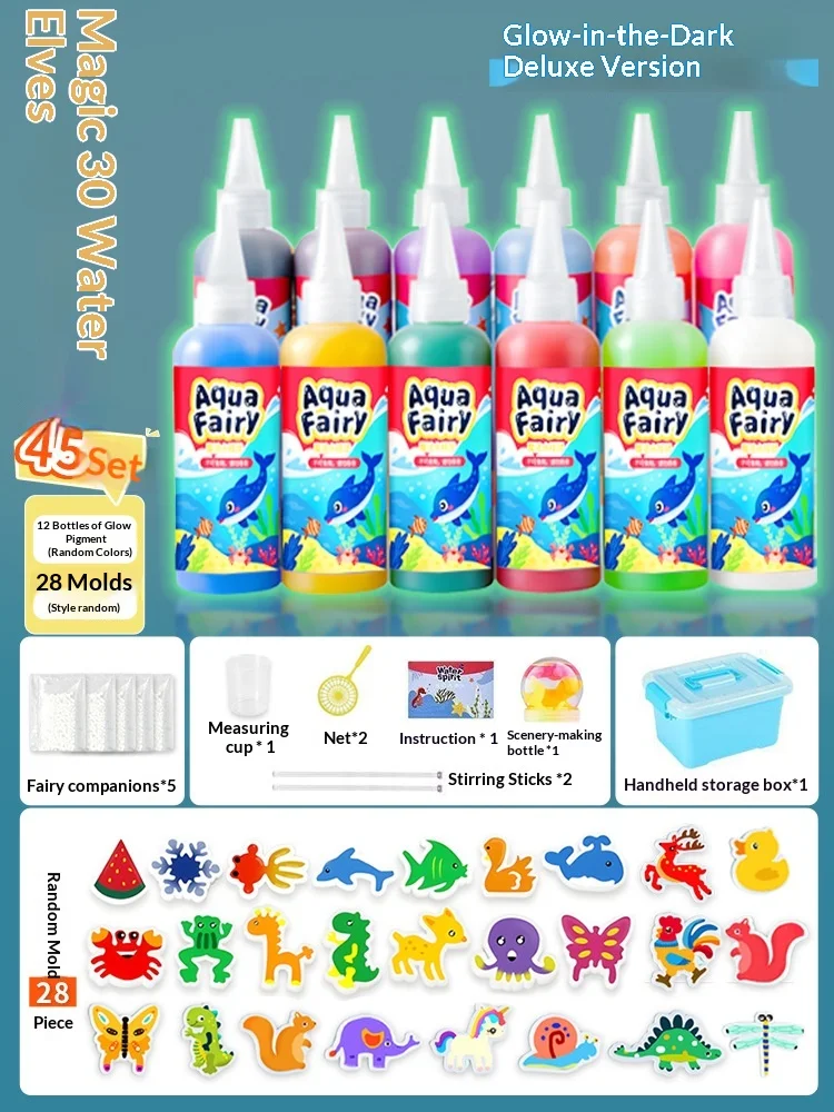 Crianças artesanais diy artesanato pintura adesivos montessori educação origami magia elfos de água kit conjunto brinquedos presente das crianças artesanato