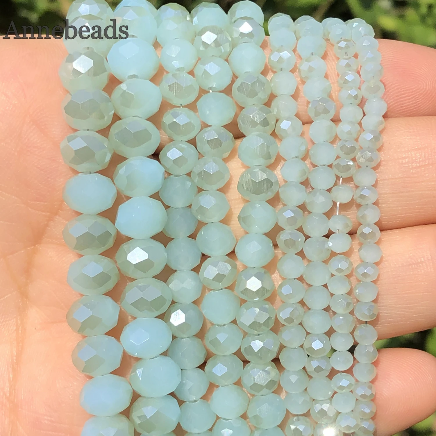 High Quality Faceted AB Light Blue Rondelle Austria Crystal Glass Beads Loose Spacer Beads For Jewelry Making DIY Accessories