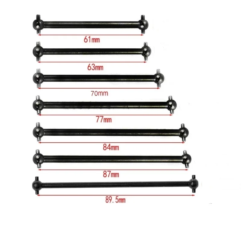 RC In Metallo Dogbone Albero di Trasmissione 61/63/70/77/84/87/89.5mm Per 1/10 HSP 94101 94102 94103 94107 94122 94123 94155 94166 Pezzi di Ricambio