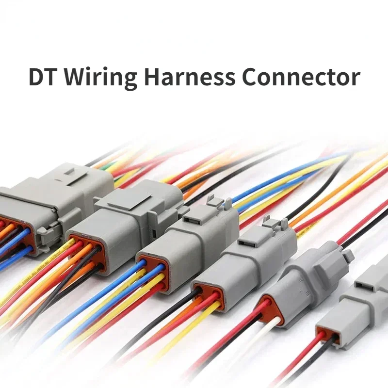 

5 Sets DT Connector With 15cm Wiring Harness DT06-2S/DT04-2P 2P 3P 4P 6P 8P 12P Waterproof Electrical Connector