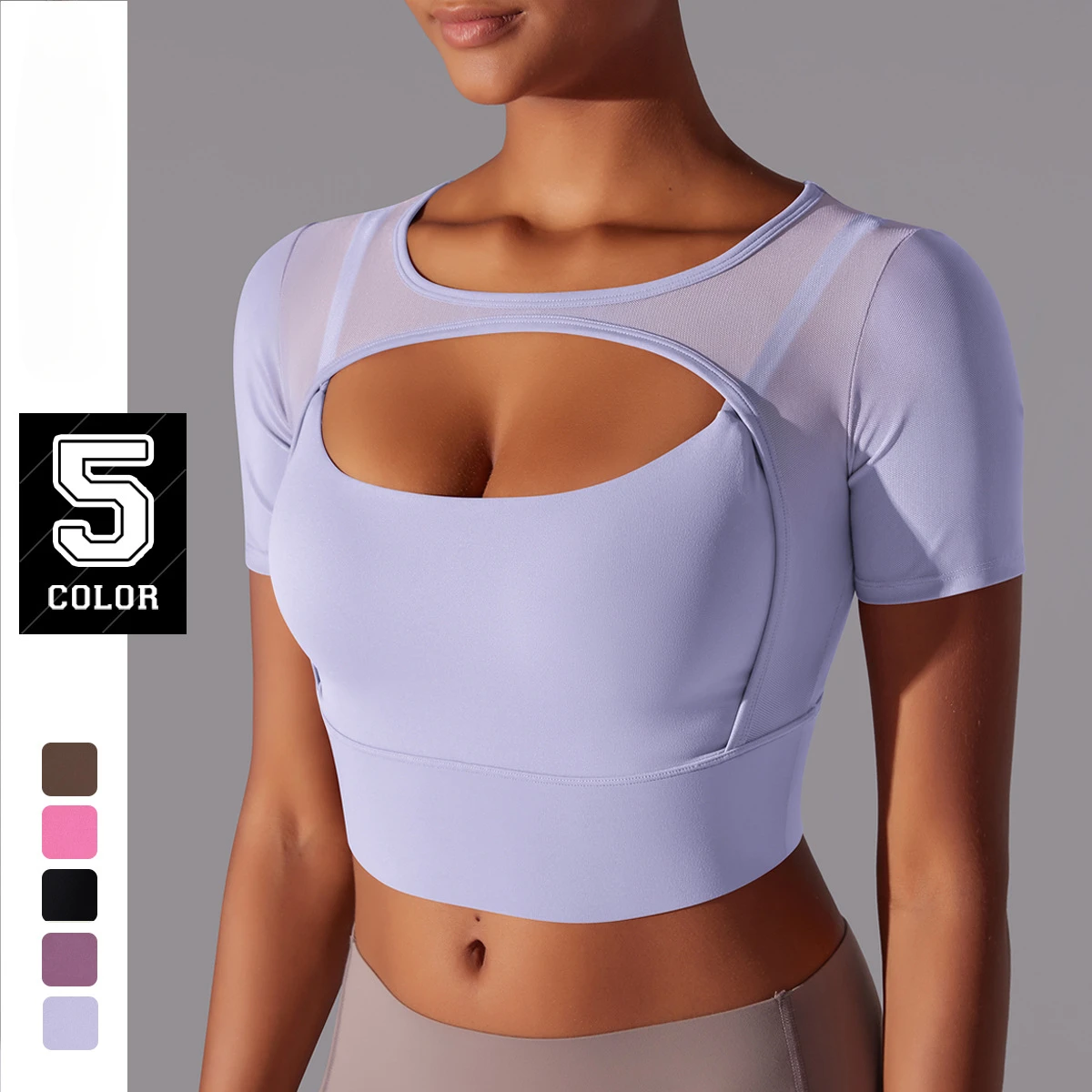 Fitness Top Mesh Short Sleeve Training Yoga Tight T Shirt Women Pilates Sports Top Workout Gym Shirts Sportwear Sporty Woman Top