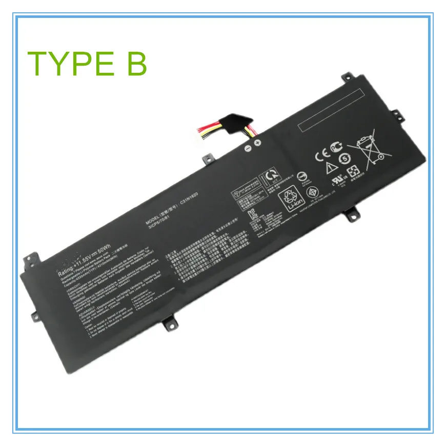 Original Battery for UX430U Laptop Battery C31N1620 3ICP5/70/81 11.55V 50Wh