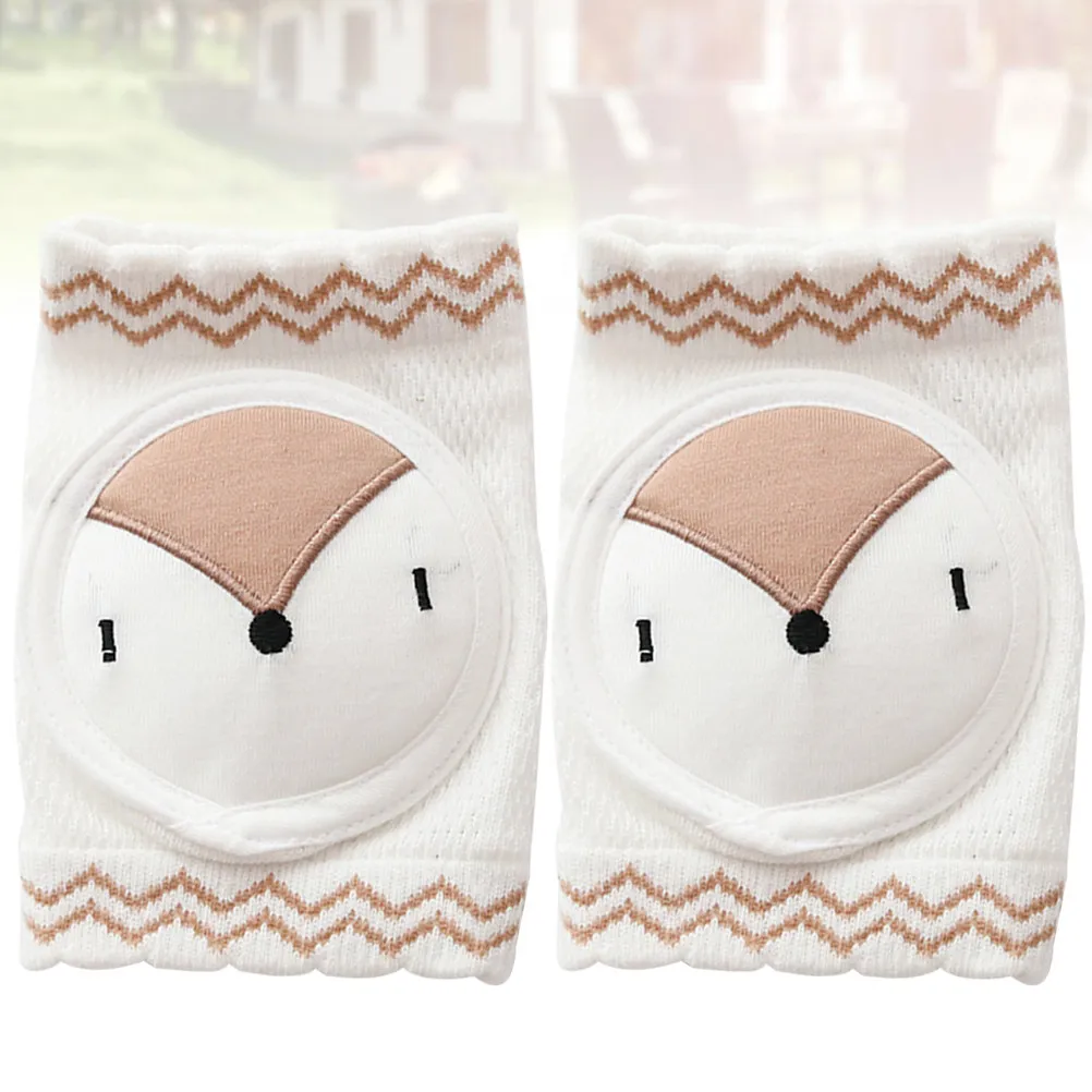 

1 пара детских наколенников из хлопка, дышащие, впитывающие пот, противоскользящие, эластичные, для ползания, для младенцев и малышей, светло-кофейные
