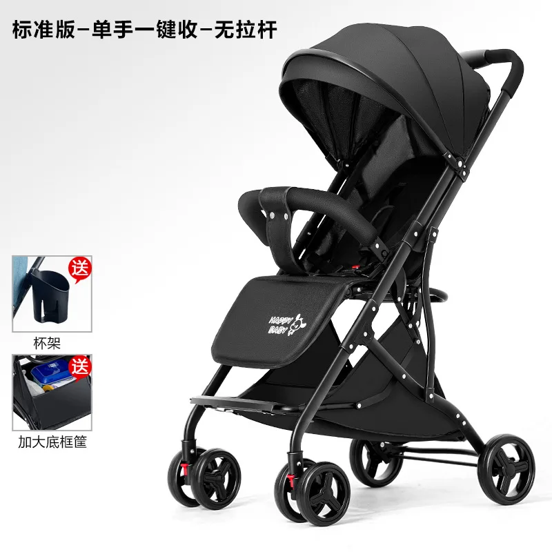 Baby stroller is lightweight foldable can sit or lie down It is a four wheeled stroller for babies children