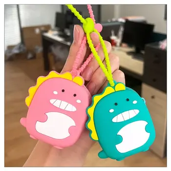 PVC 초경량 내마모성 동전 지갑, 미니 휴대용 동전 가방, 헤드폰 가방, 해피 리틀 공룡