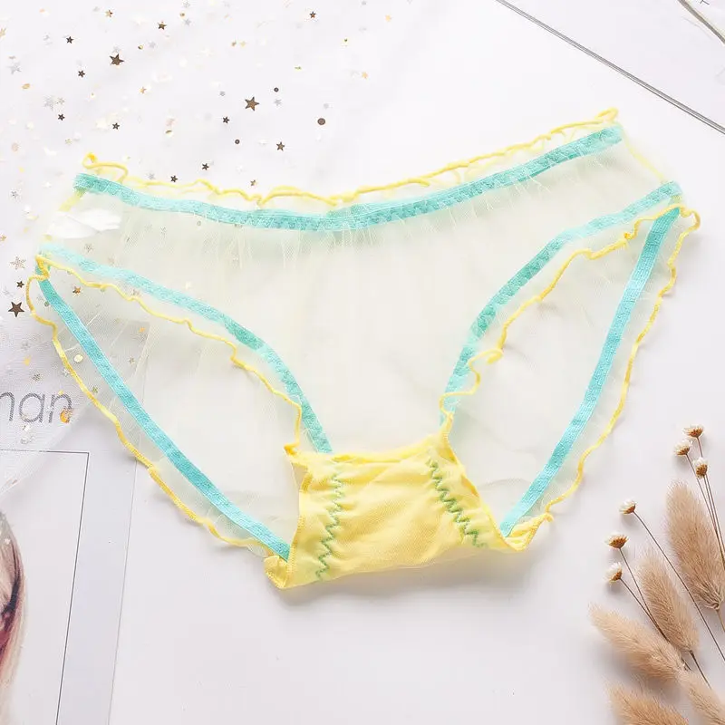 New Women\'s Sexy Panties Net yarn Breathable Comfort Women Underwear Seamless Briefs Ultra-transparent Panty Lingerie Underwear