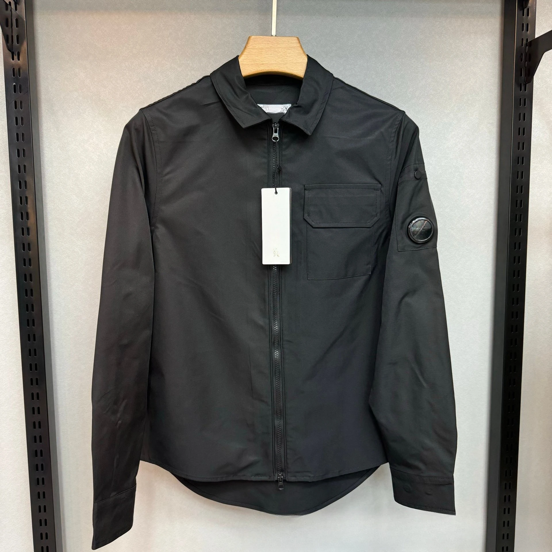 New Casual Minimalist Glasses Loose Long Sleeved Lapel Zipper Cardigan Shirt Youth Men's Shirt