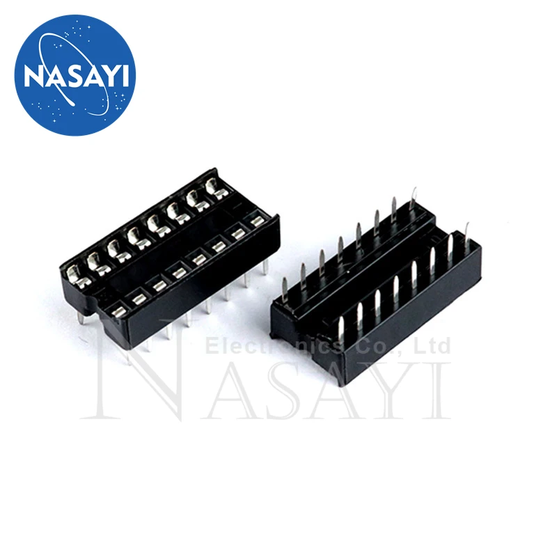 10pcs/lot IC socket integrated block in-line DIP single-chip microcomputer chip flat foot base sub 16P narrow