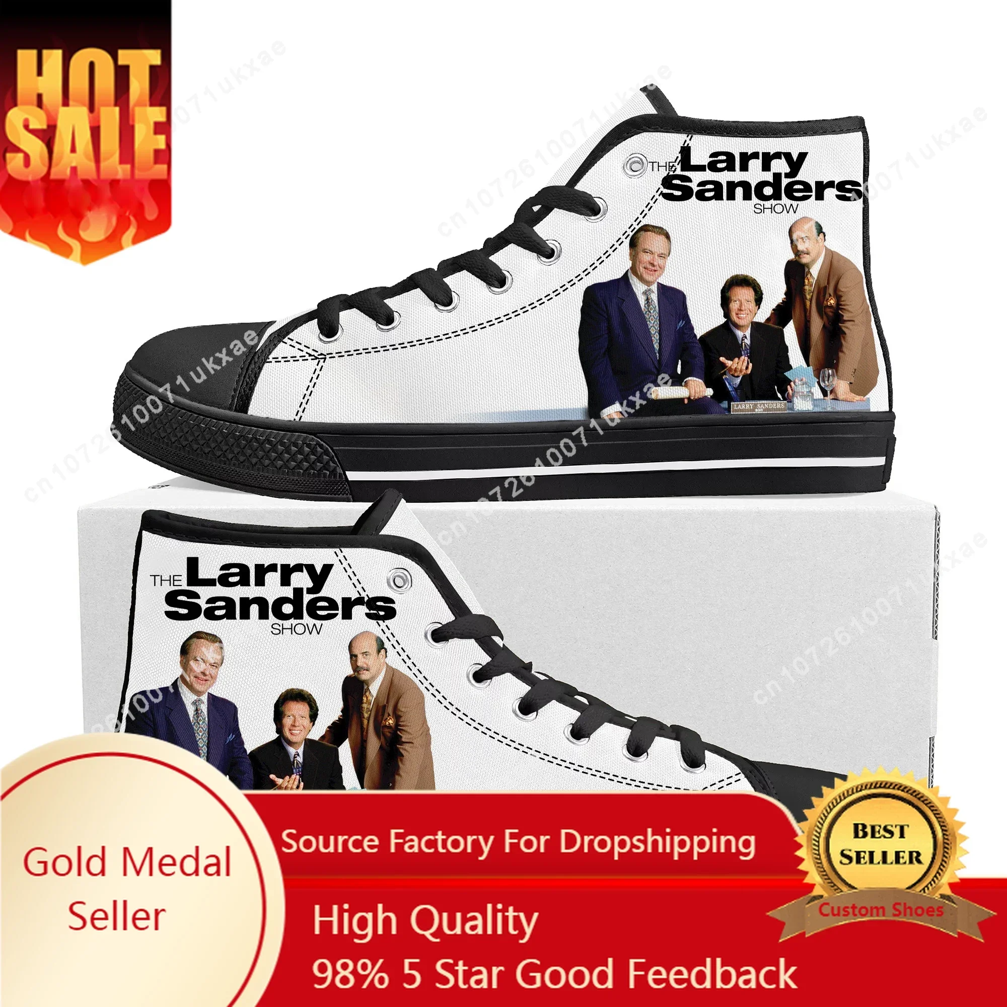 

Larry Sanders Show High Top Sneakers Mens Womens Teenager High Quality Canvas Sneaker couple Shoe Casual Custom Made Shoes