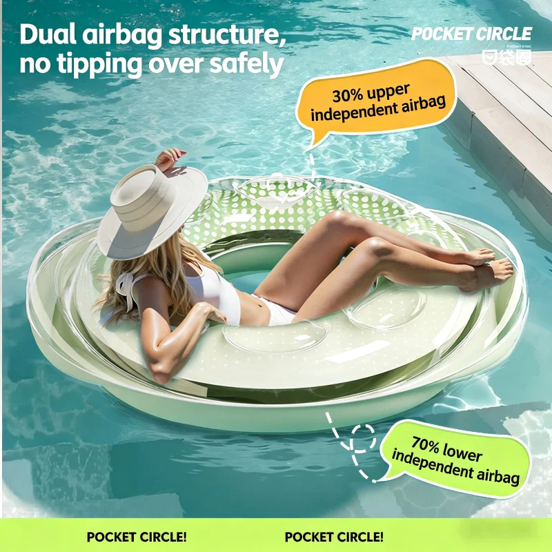 

Новый надувной круг для плавания для детей мятно-зеленого цвета, утолщенный, с двойной воздушной подушкой, безопасный спасательный круг для детей, для летнего бассейна и пляжа