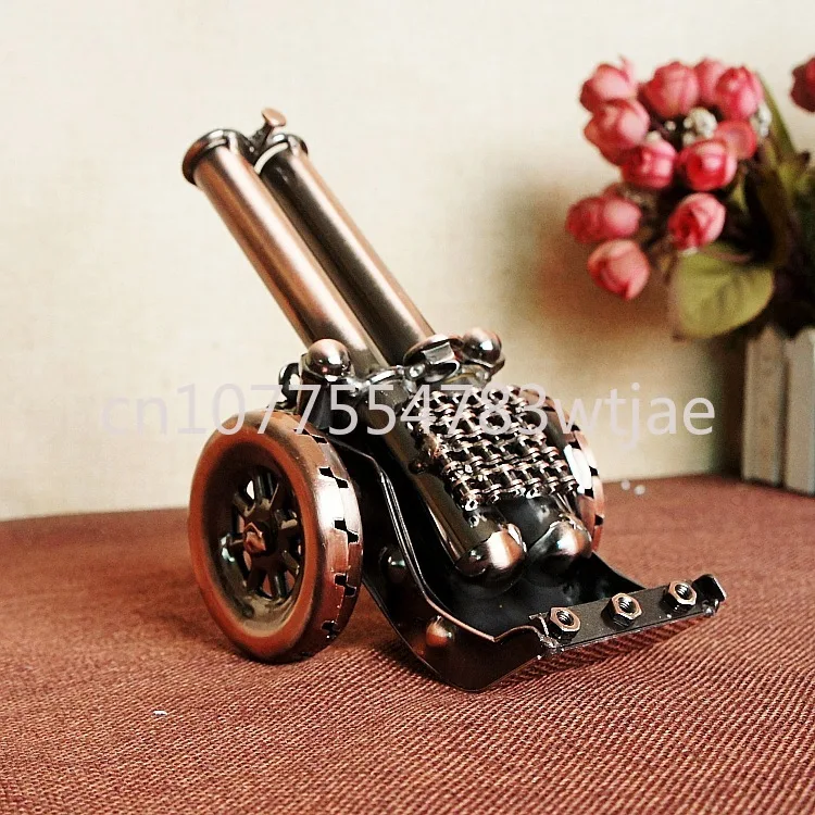 Retro cannon models, door shaped mortar cannons, wrought iron small steel cannon models, decorations, handicrafts, boy toys