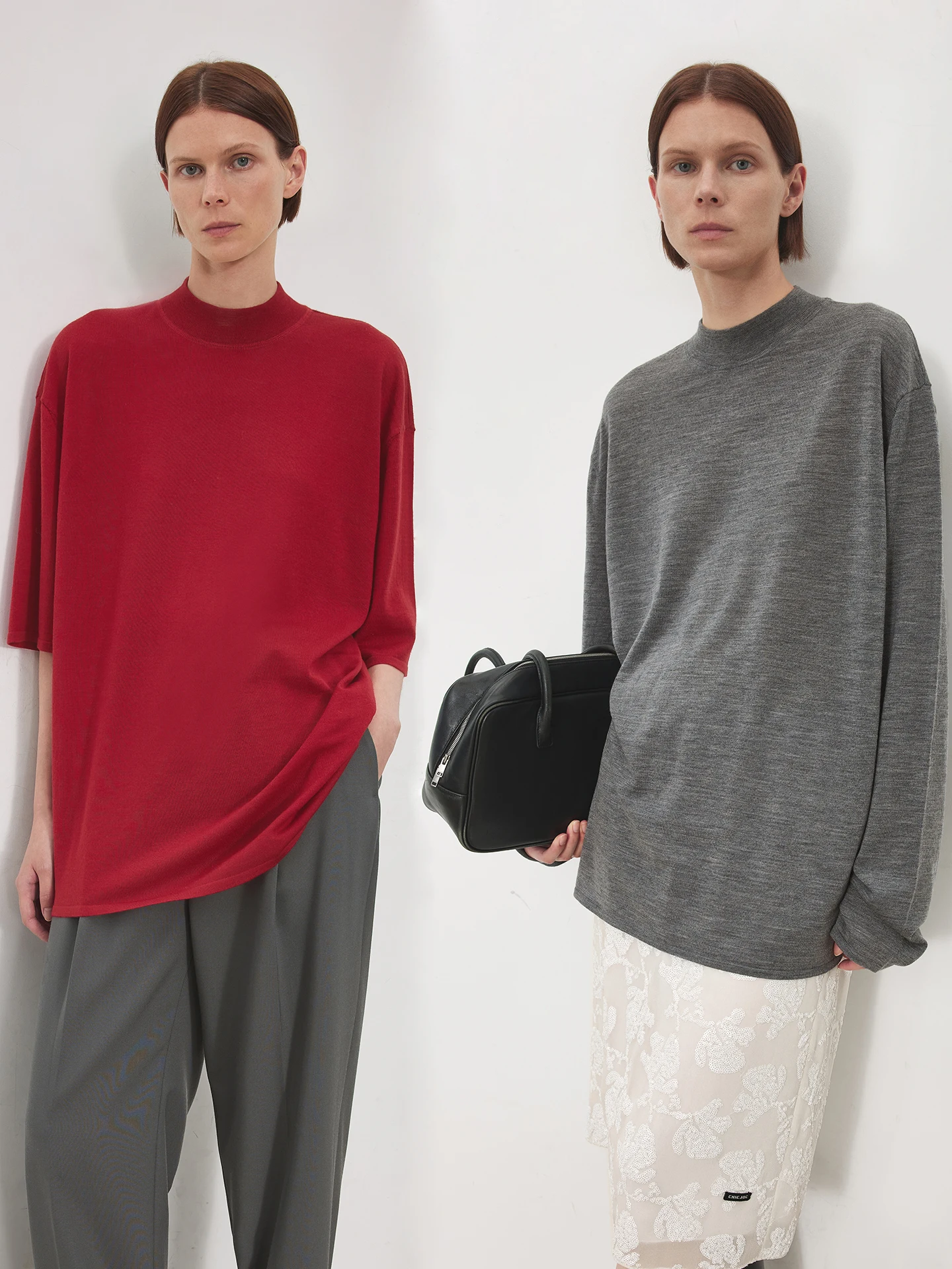 

CHICJOC Versatile 20S Yangzi Wool mat f High Collar mid Sve Knitwear Faionable Busin Casual Women's Top