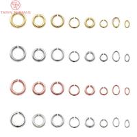 (3622) 50PCS 24K Gold Color Real Silver Color Plated Brass Jump Rings Split Rings Jewelry Finding Earrings Accessories Wholesale