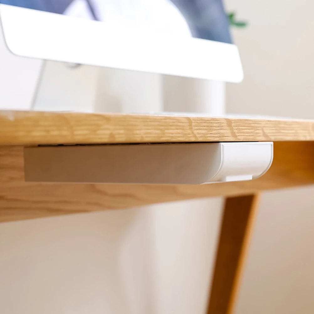 

2Pcs Desktop Hidden Pencil Box Creative ABS Material Self-Adhesive Under Table Storage Drawer Pen Box for Students Home School