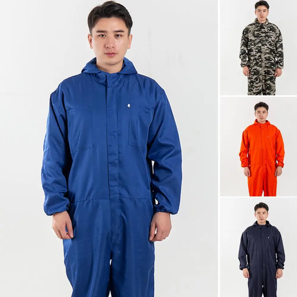 Work Jumpsuit Waterproof Breathable Sweat-absorbing Elastic Cuff Multiple-Pockets Anti-static Men Coveralls Work Uniform For Men