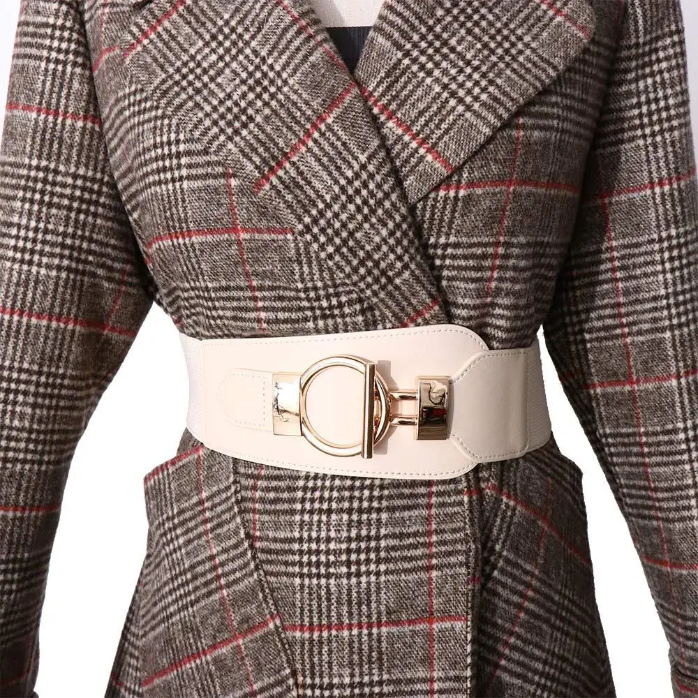 Elegante ajustable hueco para niñas de cuero PU OT hebilla abrigo vestido cinturón decorativo correa de cintura coreana pretina de mujer