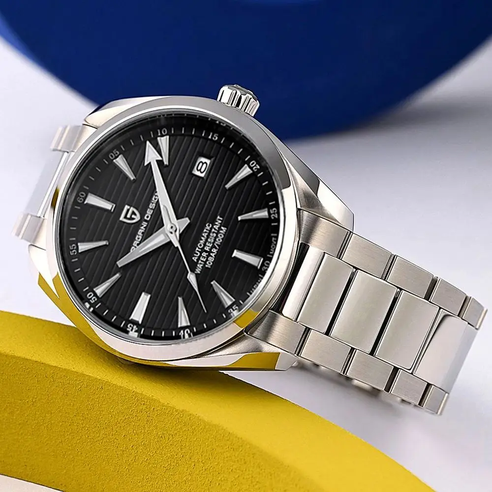 New PAGANI DESIGN 40MM Men Mechanical Watch Luxury Sapphire Glass Automatic Watch 10Bar Waterproof Stainless Steel Watch for Men