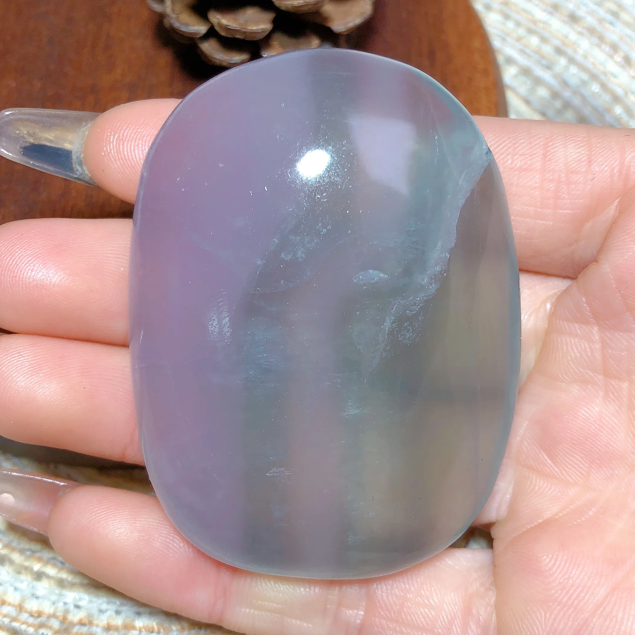 

Natural Crystal Lavender Fluorite Palms Colorful Bounding Pattern Crafts Home Decoration Housewarming Opening business Gift