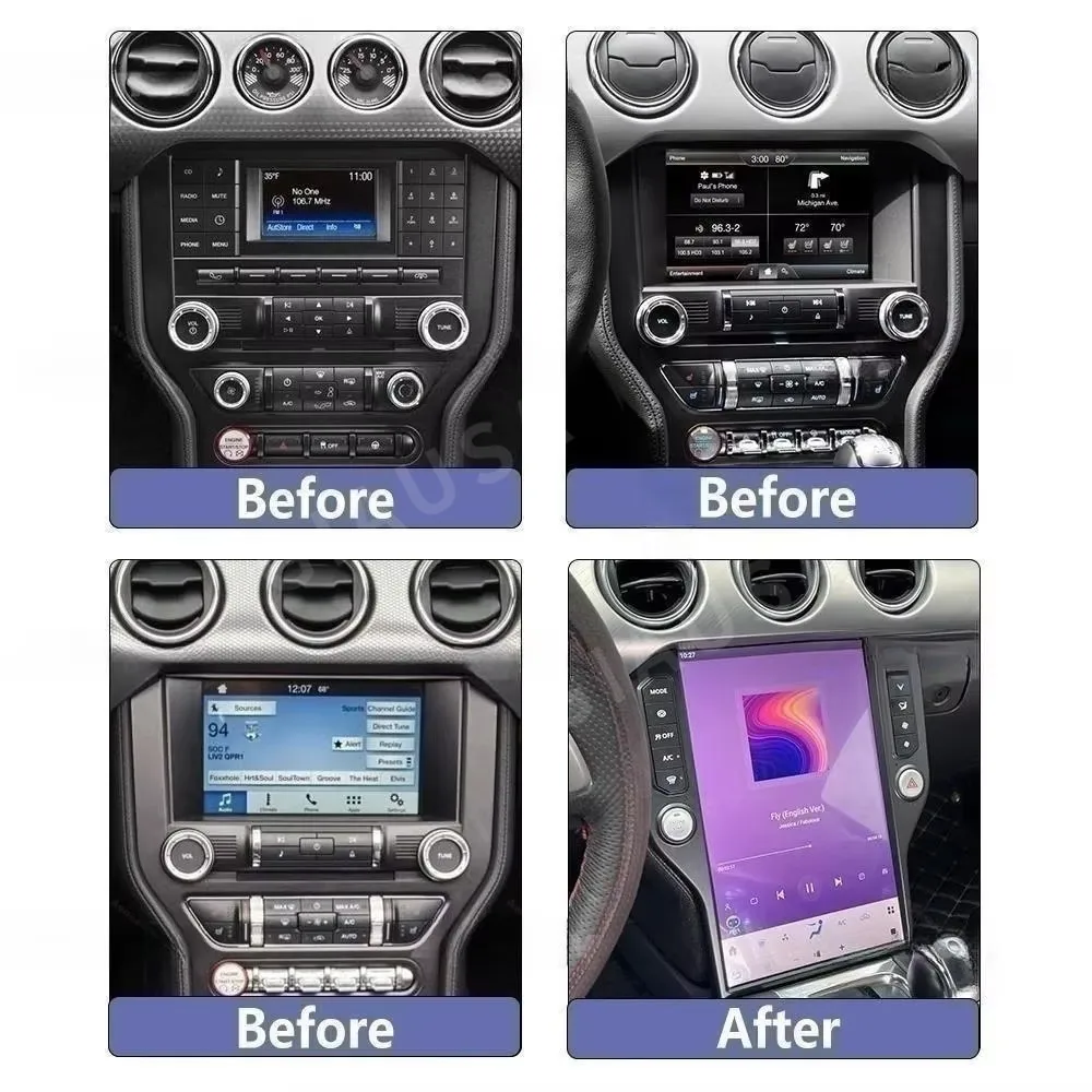 14.5'' Multimedia Android 14 4G Auto Stereo For Ford Mustang 2015-2022  Wireless Carplay Car GPS Navi Radio Bluetooth Head unit