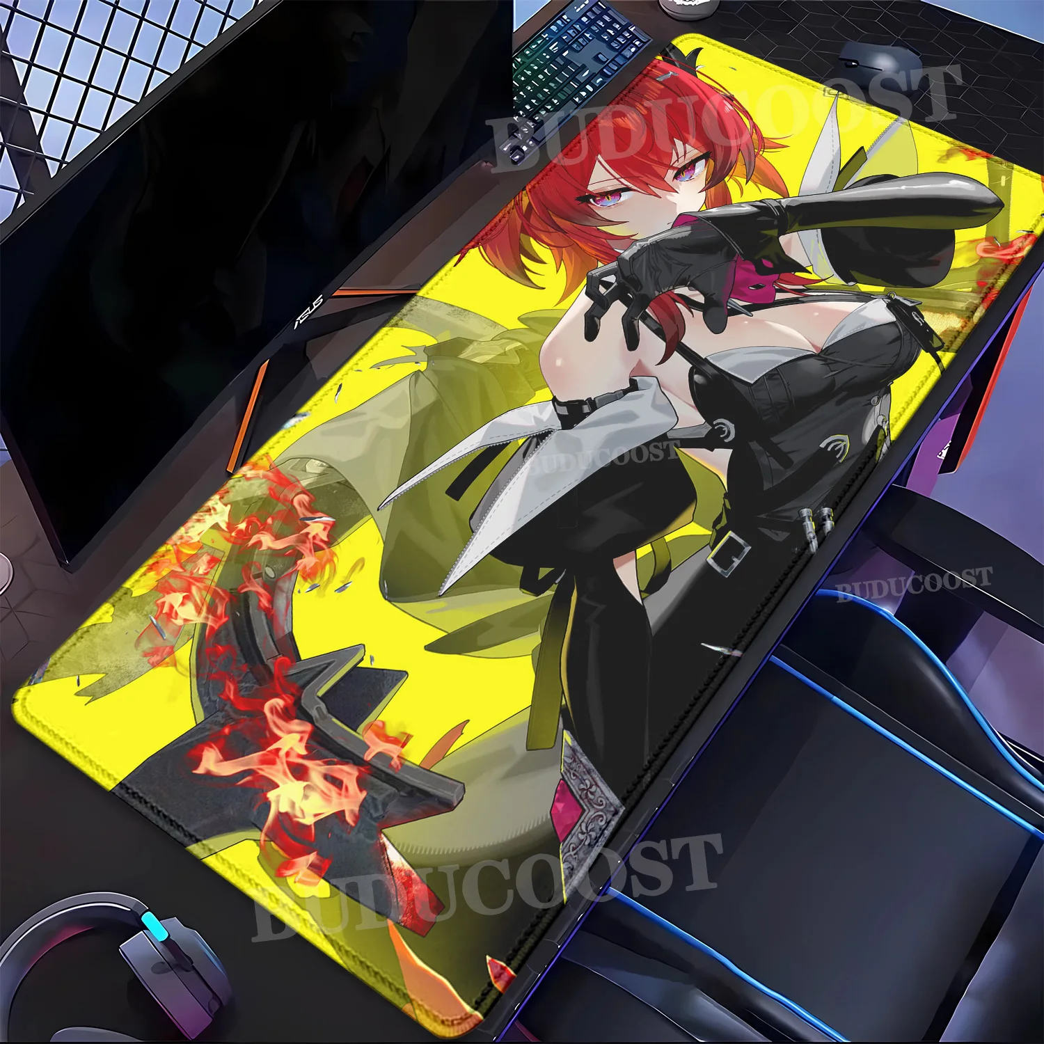HD Printing Arknights Endfield Yvonne Laevatain Mouse Pad Anime Girl Mousepad Large Pretty Game XXL 900x400mm PC Gaming Desk Mat