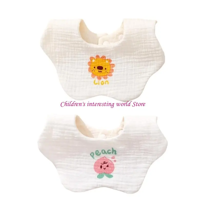 

Cotton Drooling Apron 360 Degree Rotating Burp Cloths Feeding Bib Petal Bib 425F