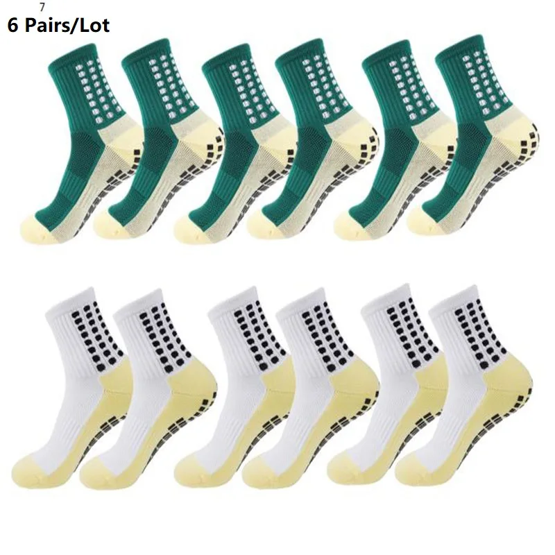 1 Pairs/6 Pairs Football Socks Mens Sports Socks Non-slip Silicone Bottom Soccer Socks Rugby Tennis Volleyball Womens yoga Socks