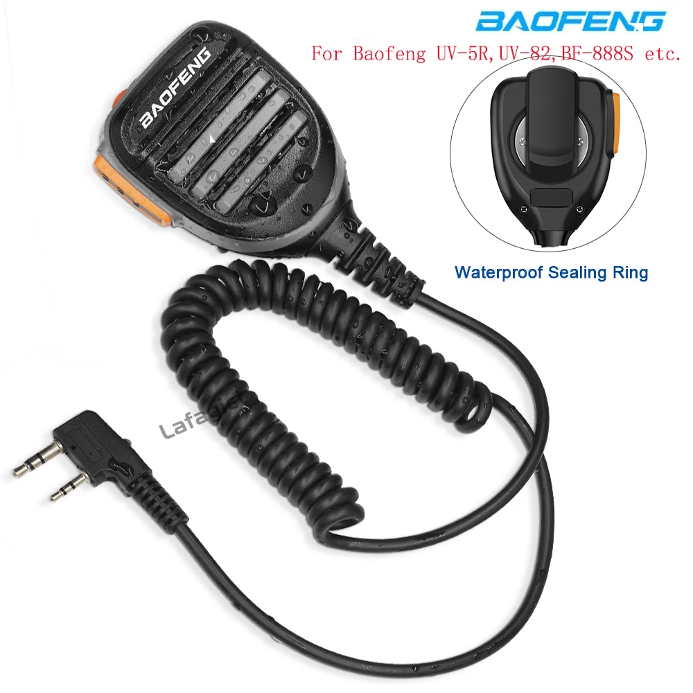 Baofeng-altavoz de hombro impermeable PTT para walkie-talkie, micrófono para TYT Baofeng, UV-5R, BF-888S, UV-S9 PLUS, Radio de dos vías