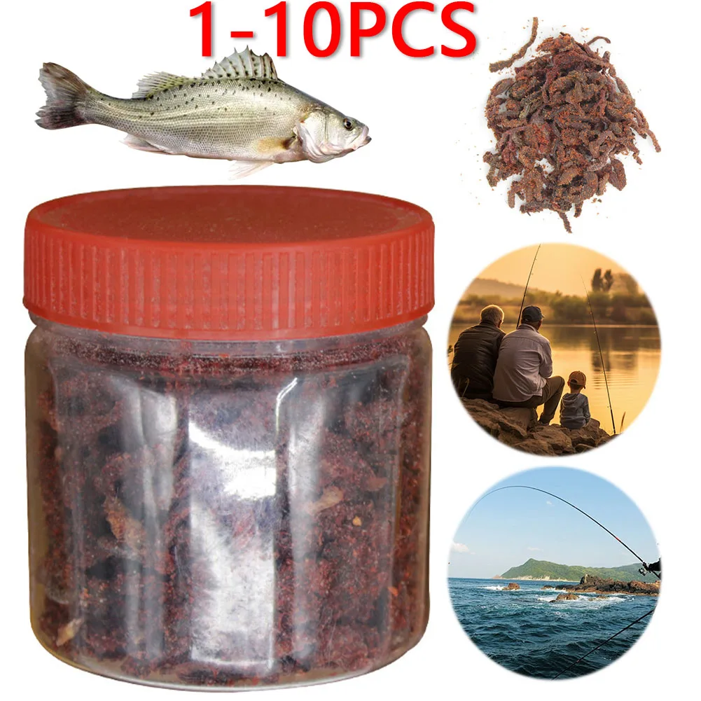 1-10Pcs Sandworm Saltwater Fishing Bait Portable  Semi Dry Fish Attractant Pickled Fish Bait Natural For Sea Fishing Accessories